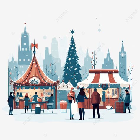 christmas market people winter holiday xmas flat illustration christmas street santa gift christma Christmas Flat Illustration, Christmas Market Illustration, Christmas Vector Illustration, Santa Illustration, Christmas Street, Illustrated Maps, Christmas Graphic Design, Illustration Christmas, Holiday Graphics