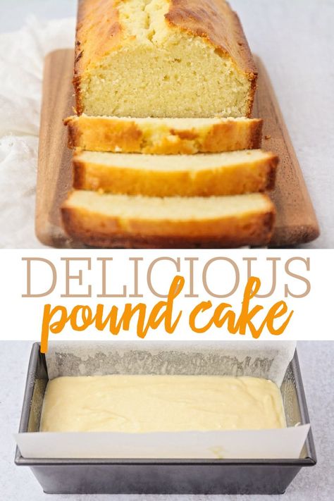 This deliciously easy pound cake is simply irresistible. It is moist, buttery, and will melt in your mouth! #poundcake #easypoundcake #cake #dessert #cakerecipe Best Pound Cake Recipe, Homemade Pound Cake, Easy Pound Cake, Pound Cake Recipes Easy, Butter Pound Cake, Moist Pound Cake, Super Easy Desserts, Loaf Cake Recipes, Cream Cheese Pound Cake