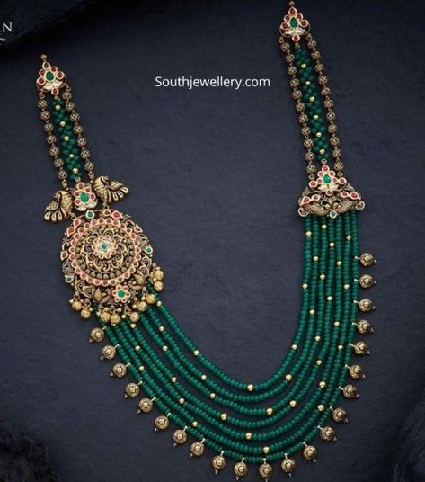 Jewellery Designs - Page 6 of 1595 - Latest Indian Jewellery Designs 2019 ~ 22 Carat Gold Jewellery one gram gold Emerald Beads Necklace, Ruby Jewelry Necklaces, Antique Jewellery Designs, Pearl Necklace Designs, Gold Necklace Indian Bridal Jewelry, Beaded Necklace Designs, Indian Jewellery Design Earrings, Antique Jewelry Indian, Bridal Jewelry Collection