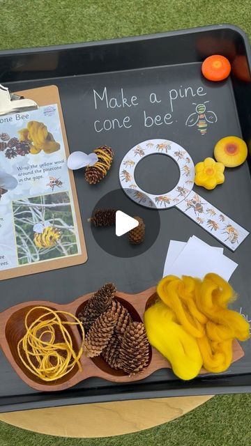 Katie Taylor on Instagram: "World bee day is on the 20th of May 🐝  My bee activity pack is full of nature crafts like this one, that are nice and easy to set up. There’s also a bee magnifier for you to go on a bee hunt!  Download from my website or join the membership to gain access to all of my resources 🌿 #worldbeeday #bees #eyfs #earlyyears #earlyyearsideas #earlyyearsoutdoor #earlyyearsoutdoors #earlyyearsoutdoormembership #outdoorlearning #nature rafts #teacher #teaching #teachingideas #teachingresources #earlyyearsteacher #receptionclass #tufftray #tufftrayideas #forestschool #forestschoolideas #fyp" Easy Bee Crafts For Kids, World Bee Day Activities, Bees Activities For Kids, Bees Crafts For Kids, Bee Tuff Tray, Bees Eyfs, Bee Projects For Kids, Bee Preschool Activities, Bee Day Activities