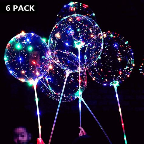 AmazonSmile: 6 Packs LED Light Up BoBo Balloons with Stick,3 Levels Flashing LED String Lights,20 Inches Bubble Balloons, Air Pump, for Christmas Birthday Party Decoration: Health & Personal Care Christmas Birthday Party Decorations, Bobo Balloons, Balloon Holders, Plastic Balloons, Balloons Wedding, Led Balloons, Clear Balloons, Christmas Birthday Party, Large Balloons