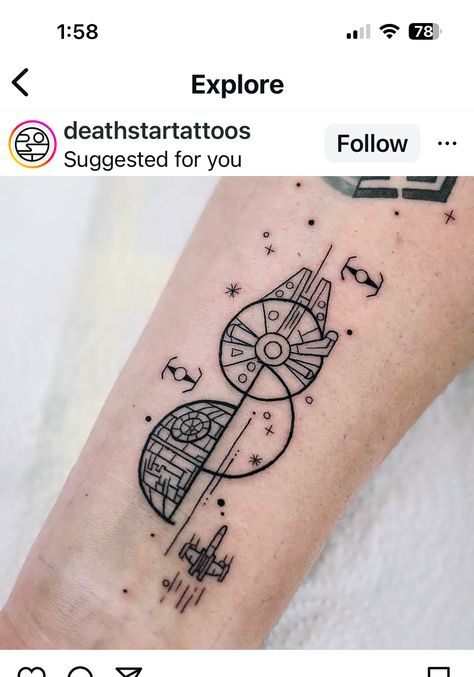 Minimalist Star Wars Tattoo, R2d2 Tattoo, Minimalist Star Wars, Star Wars Tattoo Sleeve, Lightsaber Tattoo, Nerdy Tattoos, Nerd Tattoo, Wicked Tattoos, Geek Tattoo