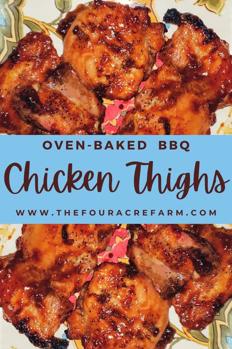 Oven Baked BBQ Chicken Thighs have all the flavor without the hassle of a grill. Of course, this recipe would taste amazing on the grill too. Easy 5 ingredient BBQ Chicken recipe. Chicken | Thighs | Oven | Baked | Healthy | Easy | BBQ | Sauce | Dinner | Recipes | Breast | #chicken #bakedchicken #thighs #breast #tender #juicy #easyrecipe #dinner #tenders #dinnerideas #dinnerrecipes #chickendinner #oven #baked #mealprep #lunch #sauce #bbq #family #quick #grill #picnic #family #supper Oven Bbq Chicken Thighs, Oven Baked Bbq Chicken Thighs, Baked Barbeque Chicken, Recipe Chicken Thighs, Baked Bbq Chicken Thighs, Barbecue Chicken Thighs, Oven Bbq Chicken, Baked Boneless Chicken Thighs, Oven Baked Bbq Chicken