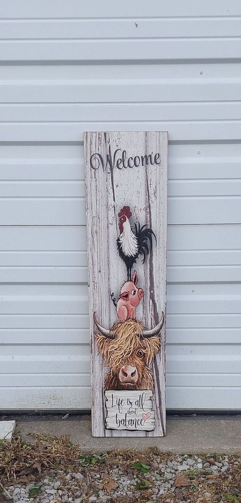 This Signs item by ExpressionsNmoreVer2 has 80 favorites from Etsy shoppers. Ships from United States. Listed on 25 Nov, 2023 Barn Wood Art, Porch Leaners, Highland Cow Painting, Plank Art, Wood Porch, Barn Wood Crafts, Wooden Welcome Signs, Wood Art Projects, Porch Welcome Sign