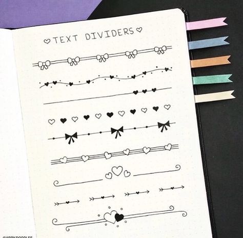 Doodle Dividers, Step By Step Doodles, Dividers Ideas, Bullet Journal Dividers, Notebook Dividers, Divider Ideas, Lettering Guide, Bullet Journal Ideas Templates, Bond Paper Design