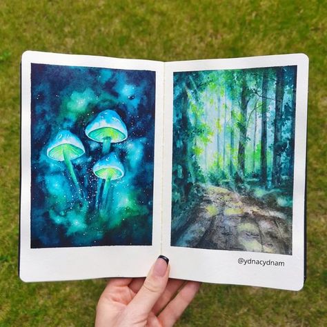 Gouache Inspiration, Bookmarks Ideas, Magical Watercolor, Arts And Crafts For Teens, Painting References, Watercolor Gouache, Whimsical Watercolor, Simple Canvas Paintings, Cute Tumblr Wallpaper