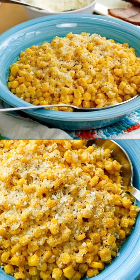 Parmesan Corn, Corn Recipes Side Dishes, Butter Corn, Corn Side Dish, Corn Dishes, Side Dishes For Chicken, Buttered Corn, Corn Recipe, Canned Corn