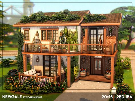 This cute, small family house with 2 bedrooms, lovely outside space and just overall cozy vibe, enjoy! x Found in TSR Category 'Sims 4 Lots' Sims 4 Small House Floor Plans, Sims 4 Family House, Sims 4 Modern House, Sims 2 House, Sims 4 Cottage, Sims 4 Houses Layout, Lotes The Sims 4, The Sims 4 Lots, Sims Freeplay Houses