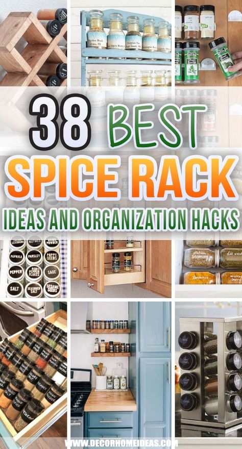 Spice Rack For Cabinet, Large Spice Rack Ideas Diy, Spice Rack On Fridge, Season Rack Ideas, Spice Rack For Corner Cabinet, Spice Storage Solutions Small Spaces, Spice Organization In Cabinet, Small Space Spice Storage, Organizing Spices In Small Cabinet