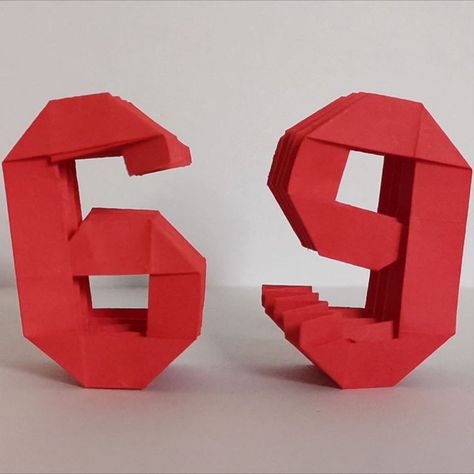 How to make 3d origami number 6 and 9. You can use it for decoration, for anniversary. Origami Numbers, Decoration For Anniversary, Origami 3d, 3d Origami, Number 6, Origami, Canning