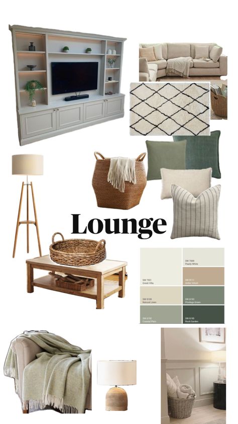 Neutral & sage green lounge inspired Cosy Sage Green Living Room, Sage Green And White Living Room Decor, Sage Green Sofas Ideas Living Room, Sage And Tan Living Room, Gray And Sage Green Living Room, Sage Green Grey Gold Living Room, Living Room With Sage Green Couch, Grey And Sage Green Living Room, Small Green Living Room Ideas