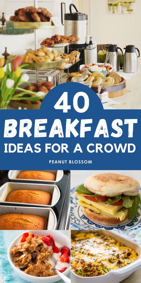 40 Breakfast Ideas for a Crowd Best Breakfast Ideas For A Crowd, Breakfast Ideas Group, Breakfast For Ladies Group, Breakfast Buffets Ideas, Breakfast Crowd Make Ahead, Easy Breakfast Ideas To Feed A Crowd, Breakfast Bar For A Crowd, Reunion Breakfast Ideas, Breakfast Themes Ideas