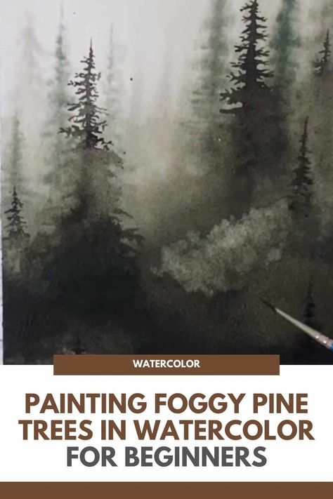 Step into the mystical realm of foggy pine trees as we embark on a watercolor painting journey specifically designed for beginners. In this tutorial, we will explore the ethereal beauty of mist-shrouded pine trees and learn how to capture their essence on paper. Whether you're a novice or have some experience in watercolor, get ready to unlock the secrets to creating enchanting and atmospheric landscapes. Embracing the Ethereal: Exploring the Enchanting World of Foggy Pine Trees: Discover... Novice Painting Ideas, Watercolor Tutorials Step By Step, Atmospheric Landscape, Watercolour For Beginners, Watercolour Pine Trees, How To Paint Misty Trees, Forest Artwork, Watercolour Trees, Forest Painting Easy