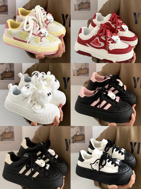 Shoes Girly Shoes Sneakers, Big Shoes, Pretty Sneakers, Cute Luggage, Fashion Shoes Heels, Pretty Shoes Sneakers, Cute Shoes Heels, Shoes Outfit Fashion, Fantastic Shoes