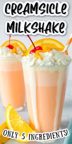 Orange Creamsicle Milkshake, Creamsicle Dessert, Orange Milkshake, Creamsicle Milkshake, Milkshake Recipe Easy, Homemade Milkshake, Dessert Parfait, Drink Recipes Nonalcoholic, Smoothie Drink Recipes