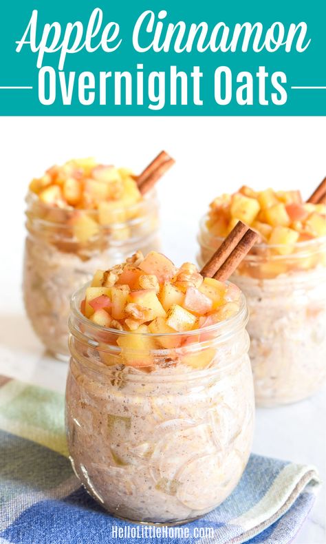 Cinnamon Apple Overnight Oats, Apple Cinnamon Overnight Oats, Rolled Oats Recipe, Cinnamon Overnight Oats, Apple Overnight Oats, Overnight Oats Recipe Easy, Overnight Oats In A Jar, Best Overnight Oats Recipe, Overnight Oatmeal Recipes