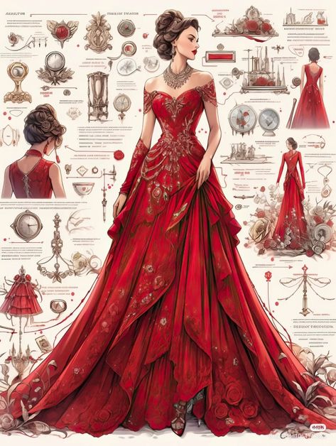 Red Fantasy Dress, Birthday Guest Outfit, Red Summer Wedding, Summer Wedding Guest Outfit, Wedding Guest Outfit Ideas, Dreamy Gowns, Romantic Wedding Dress, Bridal Guide, Fashion Drawing Dresses