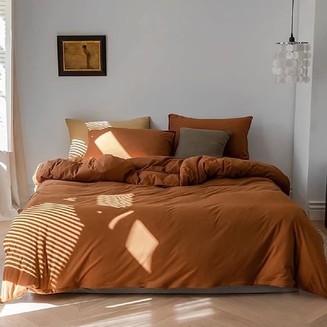 Unique Duvet Covers, Caramel Pumpkin, Orange Duvet Covers, Brown Bed, Double Duvet Covers, Full Duvet Cover, Inspire Me Home Decor, King Size Quilt, King Bedding Sets