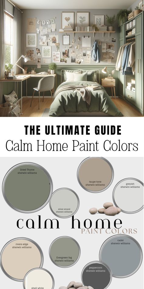 calm home paint colors House Paint Interior Colour Schemes Gray, New Home Paint Colors, Large House Decor Ideas, River Rock Paint Color, Coordinating House Paint Colors, Old Home Paint Colors, Craftsman Home Interior Paint Colors, Most Calming Paint Colors, Cottage Paint Schemes