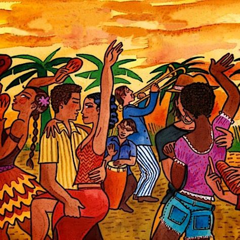 Cuba Music, Latina Vibes, Latin Party, Latino Art, Cuban Art, Jazz Art, Afrocentric Art, People Dancing, Latin Music