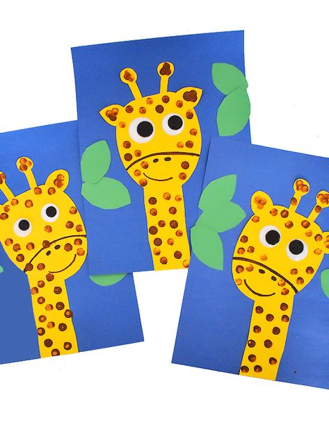 Construction Paper Giraffe, Easy Giraffe Craft, Giraffe Art For Preschool, How To Make A Giraffe, Jungle Animal Art Preschool, Wild Animal Art For Kids, Giraffe Head Template, Giraffe Crafts For Preschool, Safari Art Projects