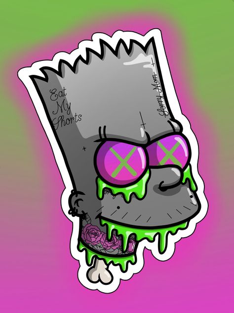 Bold colour art street simpsons Bart Simpsons Drawings, Nft Drawing Ideas, Bart Simpson Art Graffiti, Bart Simpson Tattoo Design, Bart Simpson Art Drawings, Simpsons Characters Art, Simpsons Illustration, Graffiti Characters Cartoons, Cool Cartoon Art