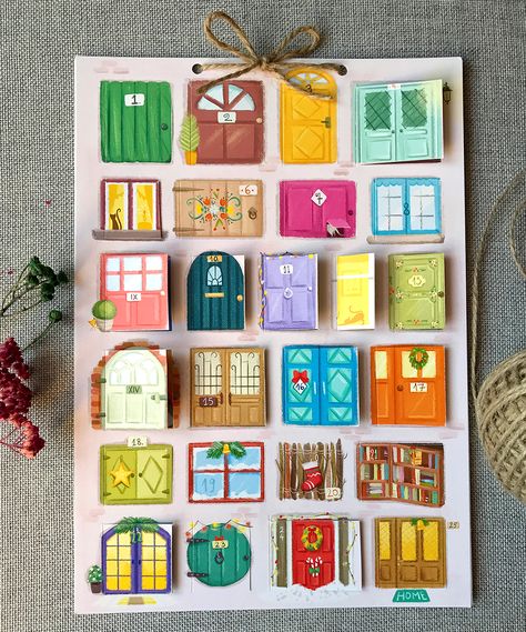 Advent Calendar Doors, Photo Advent Calendar Diy, Hand Painted Advent Calendar, Photo Advent Calendar, Yule 2024, Boston Christmas, Calendar Advent, Advent Calenders, Diy Calendar