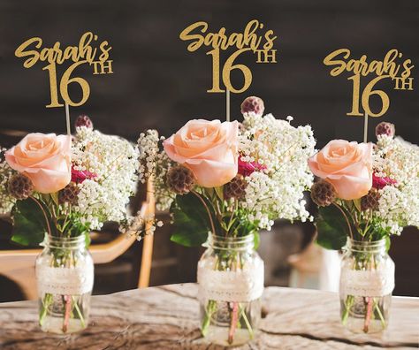 16th Birthday Centerpiece 16th Centerpiece Sweet Sixteen Decorations 16th Birthday Decor 16th Birthday Party Decorations 16th Party Decor - Etsy