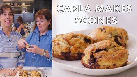 Carla and Ina Garten Make Chocolate-Pecan Scones on video.bonappetit.com Keto Pastry, Pecan Bars Recipe, Ina Garden, Bread Crackers, Barefoot Contessa Recipes, Gooey Bars, Scone Recipes, Cranberry Orange Scones, Orange Scones