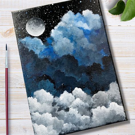 Cool Paintings With Black Background, Paintings On A Black Background, Cute Paintings With Black Background Easy, Black Paint Canvas Ideas, Acrylic Black Background Painting, Cute Black Canvas Paintings, Canvas Drawing With Black Background, Black Background Paintings Easy, Paintings In Black Canvas