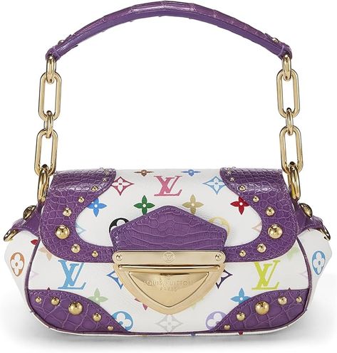 Amazon.com: Louis Vuitton, Pre-Loved Takashi Murakami x Louis Vuitton Purple Monogram Multicolore Alligator Marilyn, Purple : Luxury Stores Louis Vuitton Murakami, Louis Vuitton White, Vintage Designer Bags, White Lavender, Takashi Murakami, Money Bag, Vintage Designer, Chic Boutique, Luxury Vintage