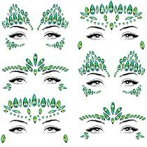 Mother Nature Costume Makeup, Rhinestone Tattoo, Festival Face Gems, Festival Face Jewels, Mother Nature Costume, Ivy Cosplay, Ivy Costume, Face Rhinestones, Halloween Green