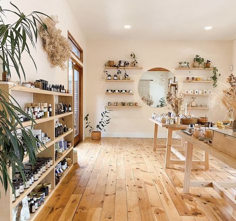 Health Shop Interior, Wellness Shop Design, Self Care Boutique, Holistic Office Space, Holistic Store Ideas, Spiritual Store Ideas, Holistic Salon, Holistic Office, Healing Room Ideas