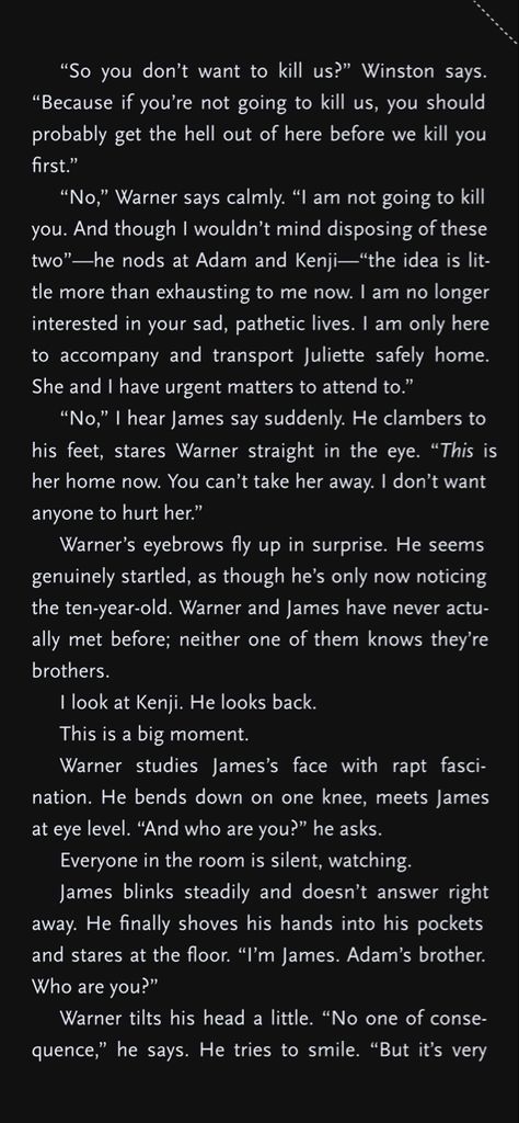 James Shatter Me, Shatter Me Warner, Ignite Me, Happiness Spell, Shatter Me Quotes, Boyfriend Quotes Relationships, Wattpad Quotes, Romantic Book Quotes, Writing Fantasy