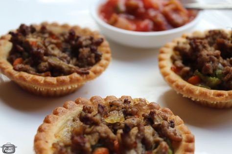 Including a lot of chopped vegetables lightens up traditional tourtiere filling, making it ideal for summer entertaining. Frozen Tart Shells, Chopped Vegetables, Holiday Appetizers Easy, Cranberry Chutney, Meat Appetizers, Tart Baking, Holiday Eating, Baked Fries, Tart Shells