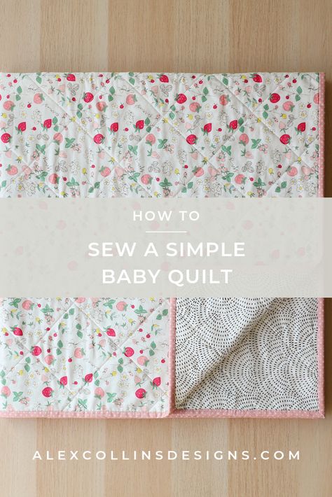 Baby Quilt Tutorials, Whole Cloth Quilts, Modern Baby Quilt, Sewing Machine Projects, Baby Quilt Patterns, Sew Ins, Baby Sewing Projects, Beginner Sewing Projects Easy, Quilting For Beginners