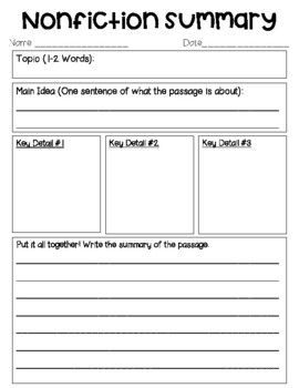 Students can use this graphic organizer to write a summary on a non-fiction text. Let us handle your writing tasks with precision. The Writing Nook: Where Ideas Blossom into A+ Essays 😍 research project summary template, college essay format template, best college essay topics for college students 🏆 #academicwritingservice Nonfiction Summary Graphic Organizer, How To Write A Summary, Summarizing Informational Text, Nonfiction Summary, Summary Ideas, Nonfiction Anchor Chart, Summary Graphic Organizer, Summarizing Nonfiction, College Essay Topics