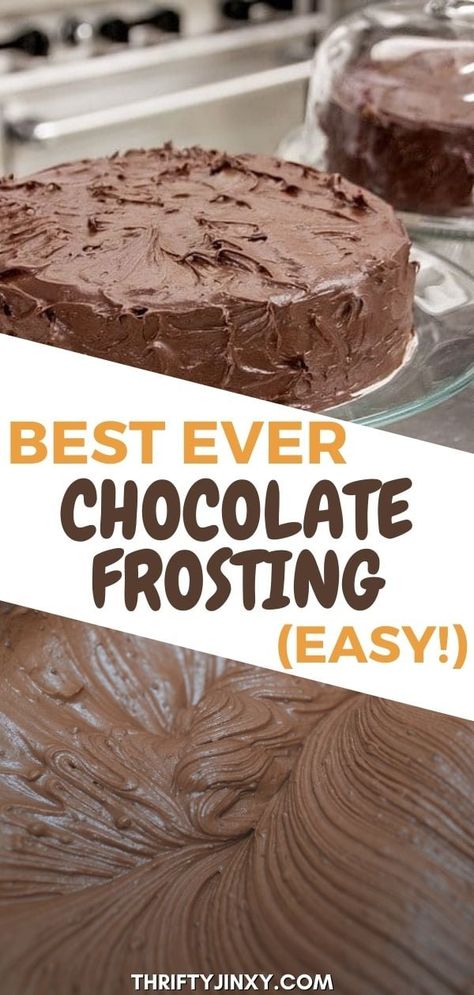 This amazing chocolate frosting recipe is the best way to make your cake or cupcakes stand out from the crowd. It's easy to make, creamy and delicious. #frosting #cakefrosting #chocolatefrosting #baking #cupcakes #icing #chocolatedessert Easy Homemade Chocolate Frosting, Homemade Chocolate Frosting Easy, Chocolate Cake Frosting Recipes, Chocolate Icing Recipe Easy, Cooked Chocolate Frosting, Easy Chocolate Icing Recipe, Homemade Chocolate Icing, Best Chocolate Frosting Recipe, Easy Whipped Cream