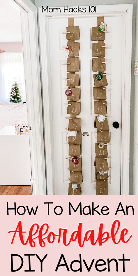 Looking for an easy Homemade Advent Calendar you can make at home? This DIY Advent Calendar For Kids is super easy and affordable! It makes the perfect Kids Christmas Countdown! #christmascountdown #advent #diyadventcalendar #christmas Diy Advent Calendar For Kids, Kids Christmas Countdown, Homemade Advent Calendar, Advent Calendar For Kids, Make An Advent Calendar, Countdown Christmas, Homemade Advent Calendars, Calendar For Kids, Christmas Advent Calendar Diy