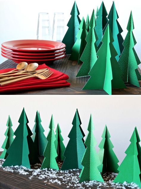 Christmas Party Centerpieces, Doors Blue, Printable Tree, Christmas Party Table Decorations, Grandma Camp, Mini Forest, Smile Makers, Diy Paper Christmas Tree, Ward Christmas Party