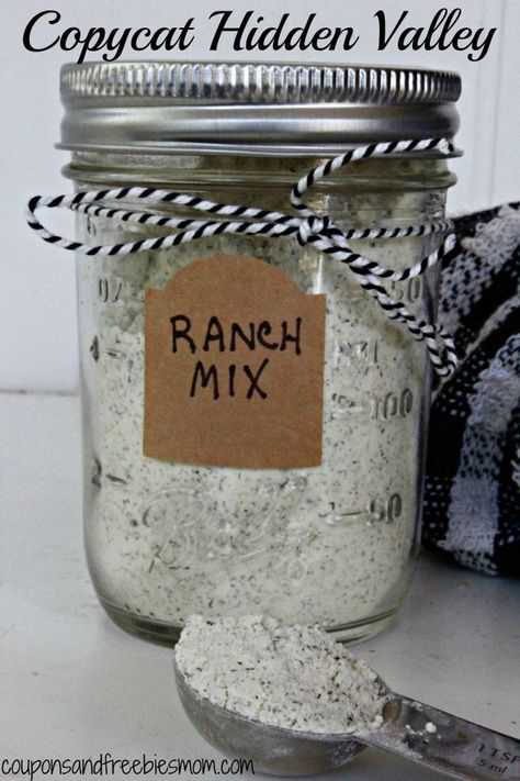 Ranch Dressing Mix Recipe, Diy Ranch, Homemade Ranch Dressing Mix, Dry Buttermilk, Homemade Ranch Seasoning, Diy Mixes, Ranch Mix, Dry Mixes, Hidden Valley Ranch