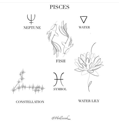 Zodiac Tattoos Pisces, Pisces Tattoo Designs, Astrology Tattoo, Horoscope Tattoos, Pisces Tattoos, Small Pretty Tattoos, Pieces Tattoo, Tattoos For Black Skin, Zodiac Tattoos