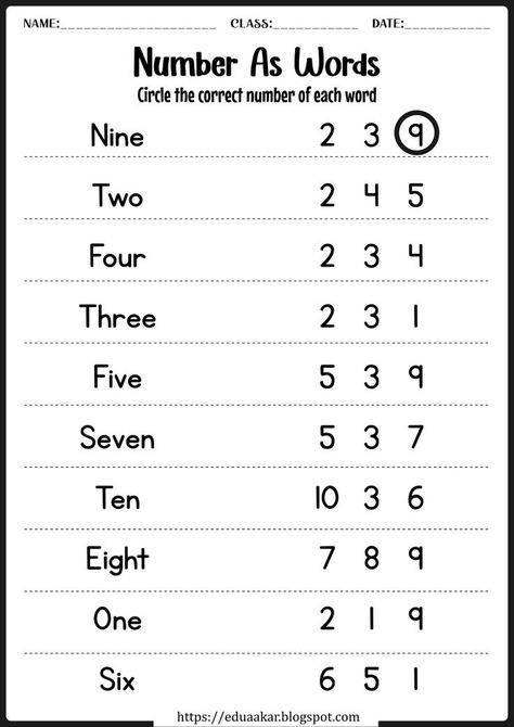 Number As Words Worksheet, Numbers As Words Worksheet, Maths Numbers Work Sheets, Number Name Worksheets For Kindergarten, Number Names 1 To 10 Worksheet, Number In Words Worksheet For Grade 1, Number Words Activities For Kindergarten, Kindgarden Worksheets, Number Names Worksheet 1-10