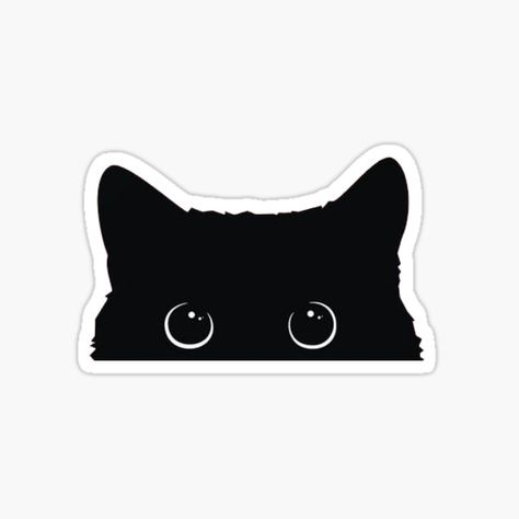 Funny Laptop Stickers, Stickers For Water Bottles, Stickers Cool, Black Cat Sticker, Black And White Stickers, Cute Black Cat, Cute Laptop Stickers, Iphone Case Stickers, Computer Sticker