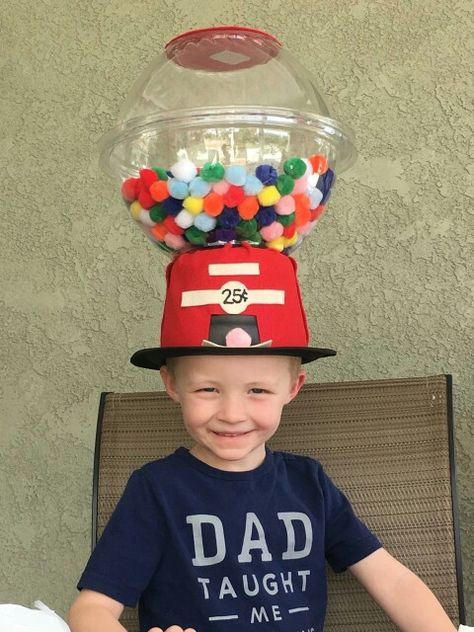 Crazy hat day, gumball hat, silly hat. 2 plastic bowls glued together. Crazy School Day, Candy Land Party, Easter Hat Parade, Crazy Hat, Crazy Hat Day, Silly Hats, Red Ribbon Week, Funky Hats, Easter Hats