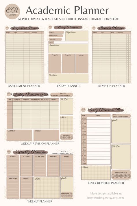 Digital/Printable Academic Planner - Coffee | Weekly Printable Planner By  Candice Bentley minimalistplanner #workfromhomeplanner. Study Planners For Students, Student Daily Planner Aesthetic, Academic Planner Aesthetic, Student Daily Planner Template, Academic Planner Ideas, Assignment Aesthetic, Aesthetic Daily Planner Template, Daily Planner For Students, Aesthetic Mochi