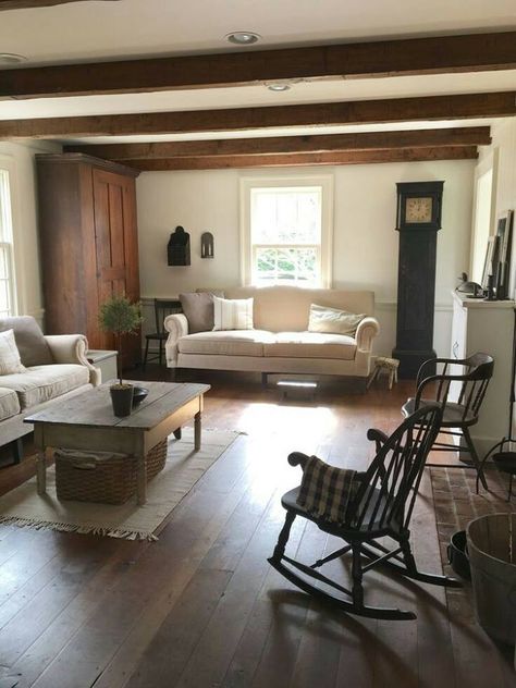 Image may contain: people sitting, living room, table and indoor Farmhouse Organization, Organization Room, Modern Farmhouse Living Room Decor, Minimalist Dekor, Furnitur Ruang Keluarga, Interior Simple, Farmhouse Living Room Decor Ideas, Farmhouse Style Living Room, Simple Farmhouse