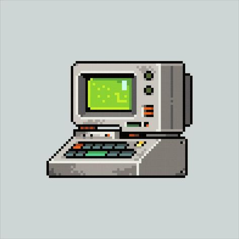 Pixel art illustration computer. Pixelated old computer. old classic computer icon pixelated for the pixel art game and icon for website and video game. old school retro. Old Computer Icons, Pixel Computer, Illustration Computer, Icon For Website, Computer Logo, Old Computer, School Computers, Pixel Art Games, Computer Icon