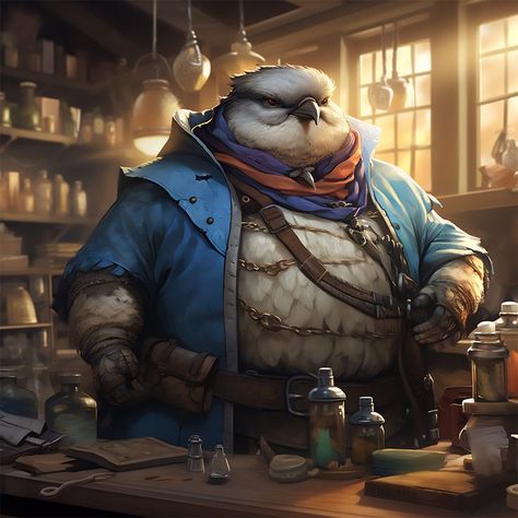 Plump Birdfolk Merchant for your RPG. Want this for your game or project? Visit our Patreon to get this and other fantasy RPG items, characters, spells, monsters, and environments! Merchant Guild, Rpg Items, Patreon Logo, Dnd Art, Fantasy Armor, Ex Machina, Fantasy Rpg, Big Adventure, They Live