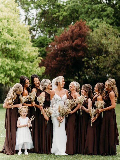 Chocolate Brown Bridesmaid Dresses, Neutral Wedding Inspiration, Brown Bridesmaid Dresses, Dream Castle, Castle Wedding, Boxing Day, Chocolate Brown, Bridesmaid Dresses, Dresses